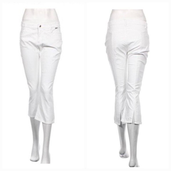 Women Escada Capri Pants White Cotton 34 / XS / 42