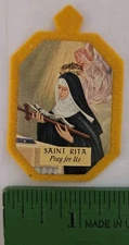 Small Religious Item Depicting Saint Rita of Cascia Scapular Medal