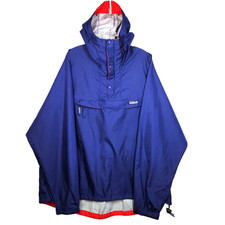 Vtg Patagonia Anorak Jacket Mens Sz XL Made In USA Blue Hooded Pullover Zip Snap