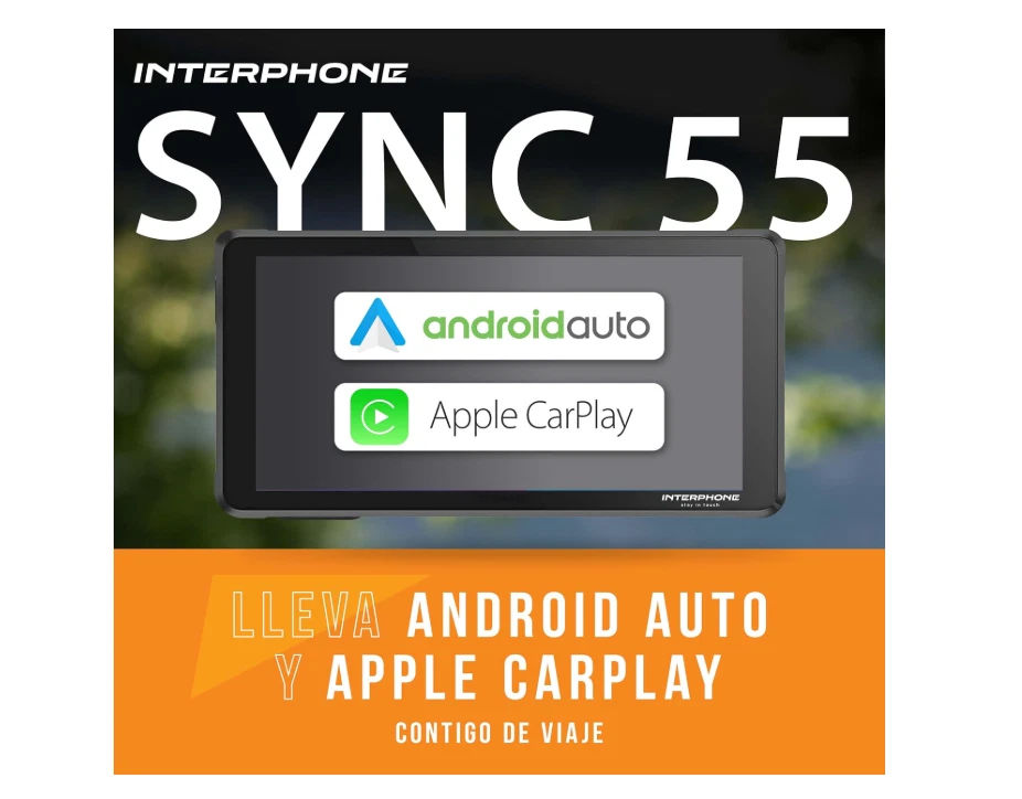 INTERPHONE Ridesync SYNC55 Motorrad Navi CarPlay für Apple und Android - Bild 3 von 3