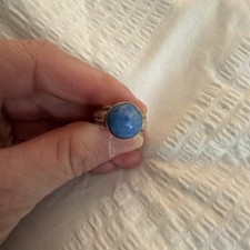 Denim Blue Lapis Ring Adjustable Sterling Silver
