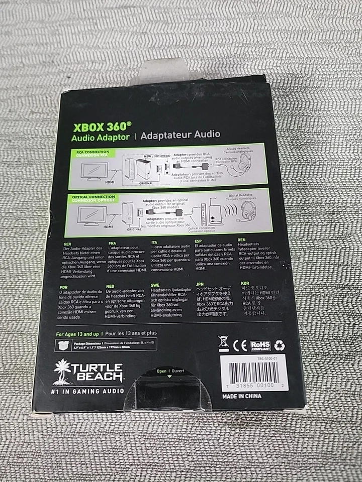 Turtle Beach Audio Adapter Headset Audio Adapter Cable 0.9ft For Xbox 360 - Image 2 of 3