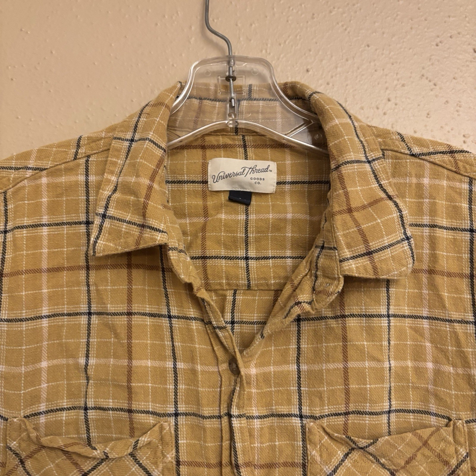 Universal Thread Yellow Plaid Button Down - image 7