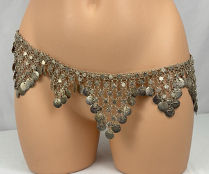 Vintage Mesh Chainmail Dangle Coin Belt Boho Festival Gypsy Belly Dancing 39"