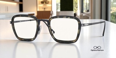PERSOL PO5013VT 8015 Titanium Black Transparent 49 mm Unisex Eyeglasses