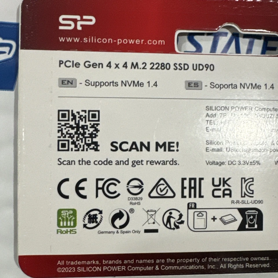 Silicon Power 4TB UD90 NVMe 4.0 Gen4 PCIe M.2 SSD R/W NEW SEALED - Image 2 of 4