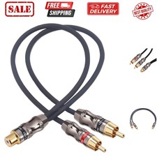 RCA/Phono Splitter Cable RCA Female to Dual Male Gold Plated Adapter, Stereo ...