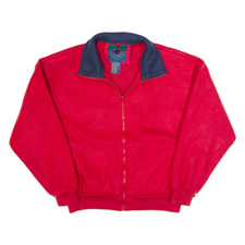 Vintage ST JOHN'S BAY Uomo Pile Giacca Rosso 90s XL