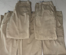 5 Old Navy Boys 16 Khaki Straight droit Built-In Flex Uniform Chino Pants lot