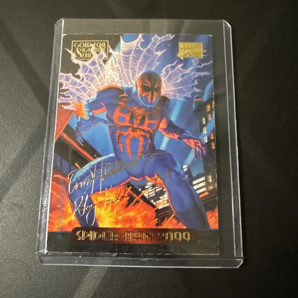 1994 Fleer Marvel Masterpieces #116 SpiderMan 2099 Gold Foil Signatures - Bild 3 von 4