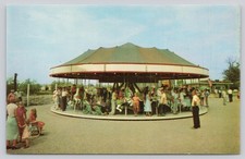 Postcard Indiana Sauzers Kiddieland Merry Go ...