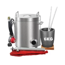 6KG Propane Melting Furnace Kit Large Capacity Foundry Home, 1300°C/2372