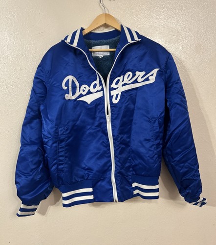 Vintage LA Dodgers Danny Goodman Satin Bomber Script Zip Up Lined Jacket Men M