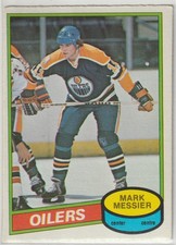 80-81 MARK MESSIER RC O-PEE-CHEE HOCKEY ROOKIE CARD #289 ERROR SHOOTS RIGHT. rookie card picture