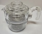 Vintage Pyrex Flameware 7754 Glass Percolator 2-4 Cup Coffee Pot COMPLETE!