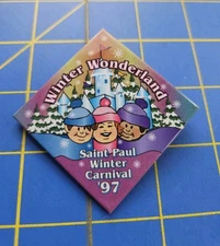 1997 Saint Paul Winter Carnival Festival Pin Winter Wonderland Minnesota 2"x2"