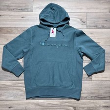Champion Unisex Iconic Pullover Embroidered Hoodie Size Large Dark Forest Green
