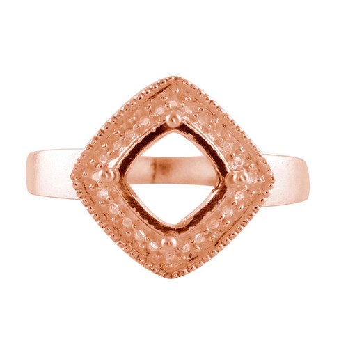 925 Sterling Silver 7mm Cushion Semi Mount Halo Ring For Engagement Ring