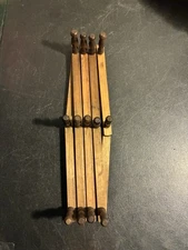 Vintage Wood Expanding Coat Rack Wall Hanging 12 Peg Large Cottage Farm Herb