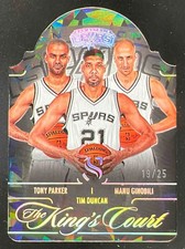 2024 Silhouette The Kings Court Cracked Ice Ginobili Tim Duncan Tony Parker /25