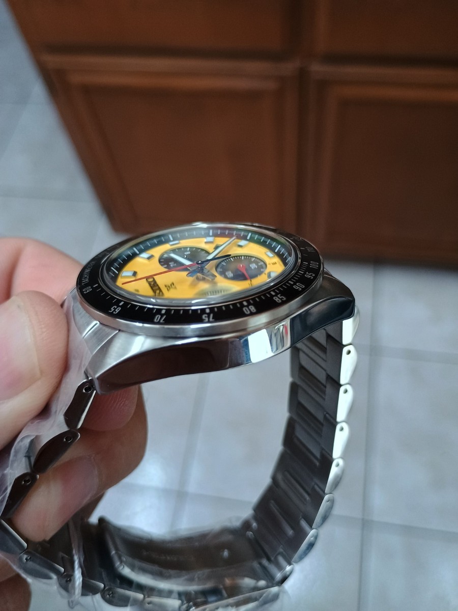 Seiko Prospex Tachymeter Yellow Dial Black Chronograph SSC929