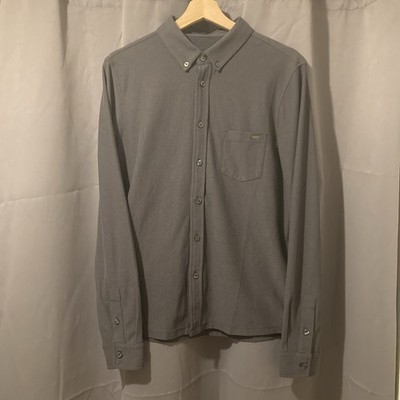 VUORI Long Sleeve Ace Button Down Shirt Men S Charcoal Gray Performance Pique