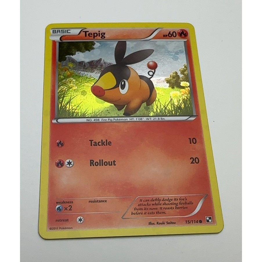 Tepig 15/114 Holo Pokemon Card Black & White 2011 Cosmos LP | eBay