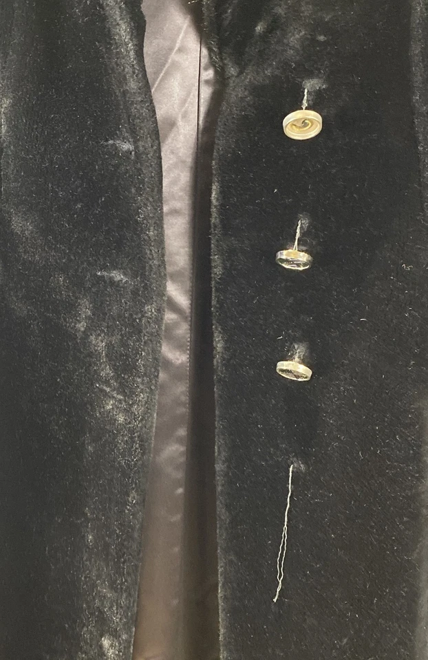 Vintage 70s Ed Millstein Mill-asia Womens Black Faux Fur Trim Long Coat - Image 4 of 4