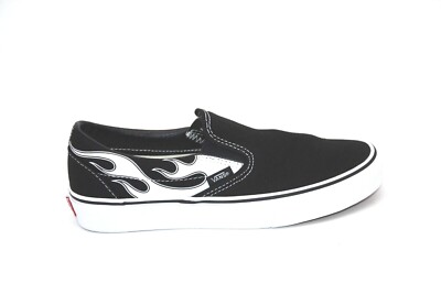 VANS CLASSIC SLIP-ON FLAME BLACK/WHITE VN0A33TBK681 MEN'S