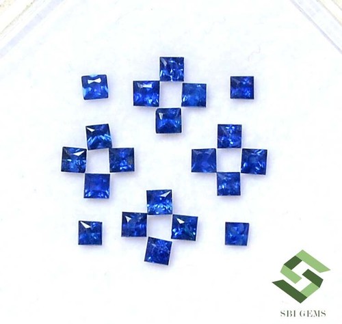 2x2 mm Natural Blue Sapphire Square Princess Cut Lot 20 Pcs 1.21 CTS Loose Gems - Picture 6 of 8