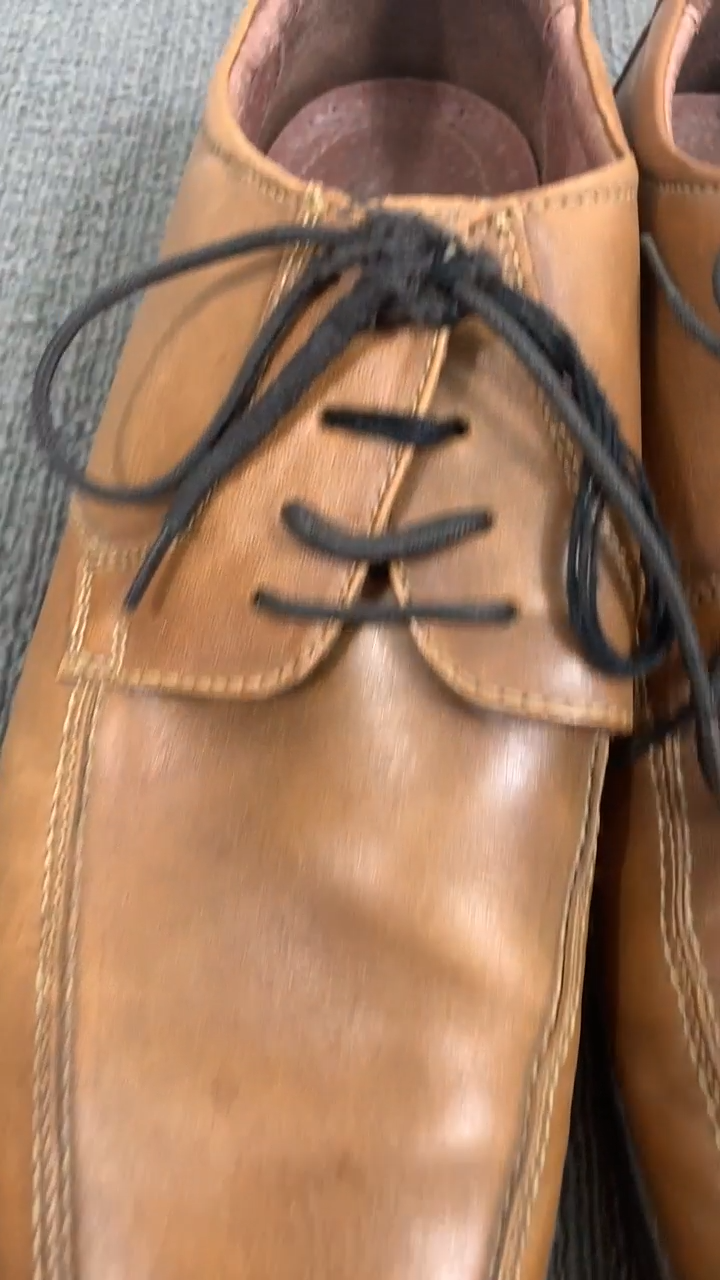 SAOLA Jeffrey Tyler Oxford Derby scarpe uomo taglia 9 5 pelle marrone punta quadrata muratore