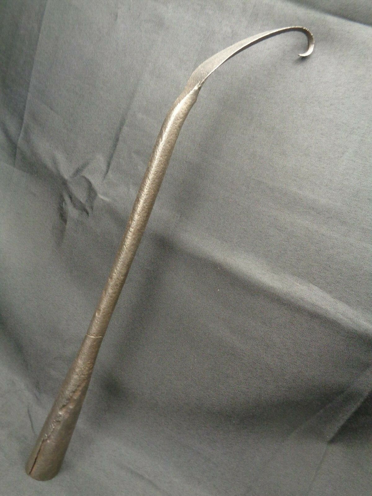 Gouge Ancienne En Acier à Tige Courbée – Manche En Os Et Pointe En Acier (outil De Sculpture)