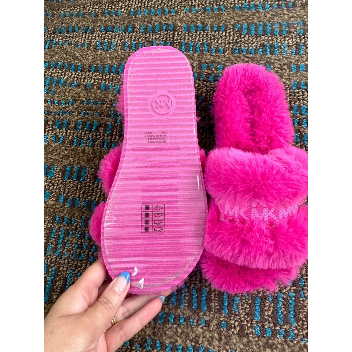 MICHAEL KORS MK Pink Fur Sz 5 NEW | eBay