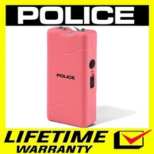 POLICE Mini Stun Gun 800 380 BV Self Defense Rechargeable LED Flashlight Pink