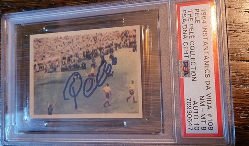 Pele Collection 1964 Instantaneos #108 SIGNED PSA 8 DNA  Auto 10  Pop 1/0 🇧🇷 