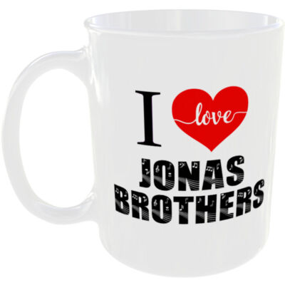 I LOVE JONAS BROTHERS TASSE HERZ MUSIK KÜNSTLER BAND SÄNGER FAN GESCHENK TEE KAFFEETASSE