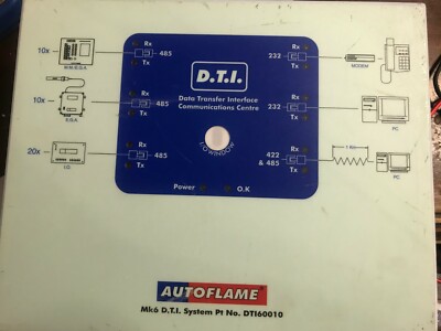 AUTOFLAME DTI60010 DATA TRANSFER INTERFACE COMMUNICATIONS DTI60010/IR