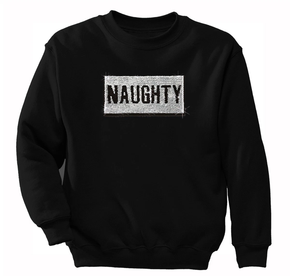 Naughty Nice Flip Reversible Sequin Sequined Christmas Men Women Sweatshirt