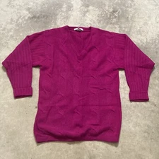 The Limited Sweater Womens Medium Pink Lambswool Angora Rabit Hair V Neck Preppy