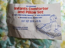 Vintage Baby Crib Quilt Comforter Floral Pastel Soft Fluffy 60's 70's 36" x 45"