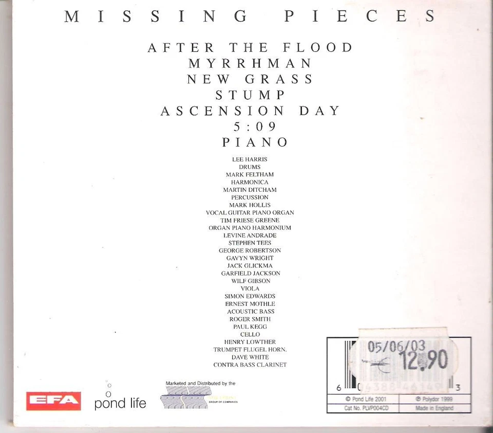 CD Talk Talk/ Missing Pieces/ 7 Songs/ 2001/ Digipak - Bild 3 von 3