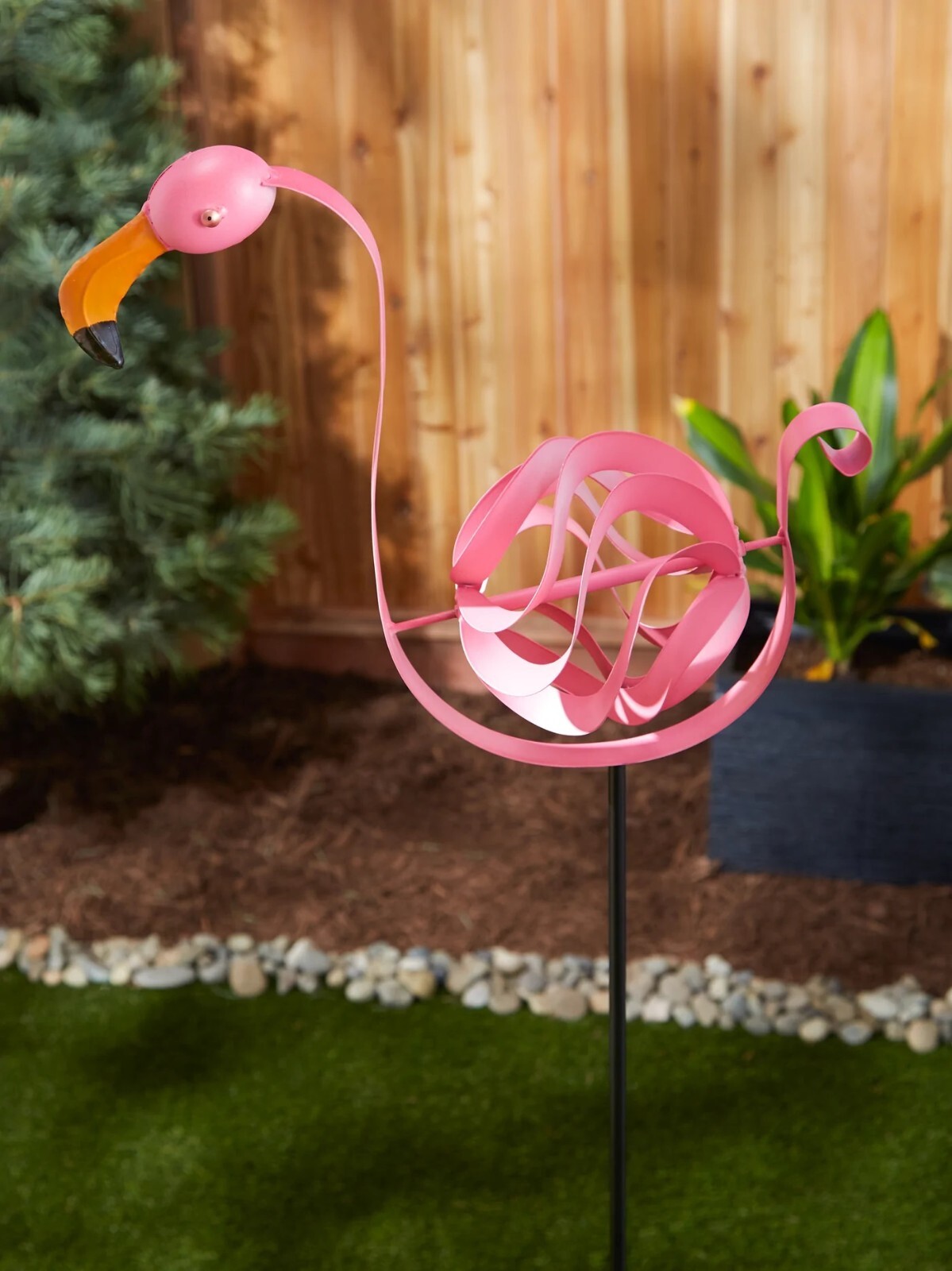 60" Twirling Metal Pink Flamingo Garden Stake Sculpture Yard Lawn Art Statue eBay