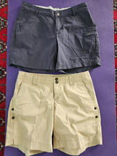 DAMSKIE SPODENKI SPORTOWE COLUMBIA & GAP - W SUMIE 2 SZORTY - ROZMIAR 6 - GRANATOWE I BEŻOWE