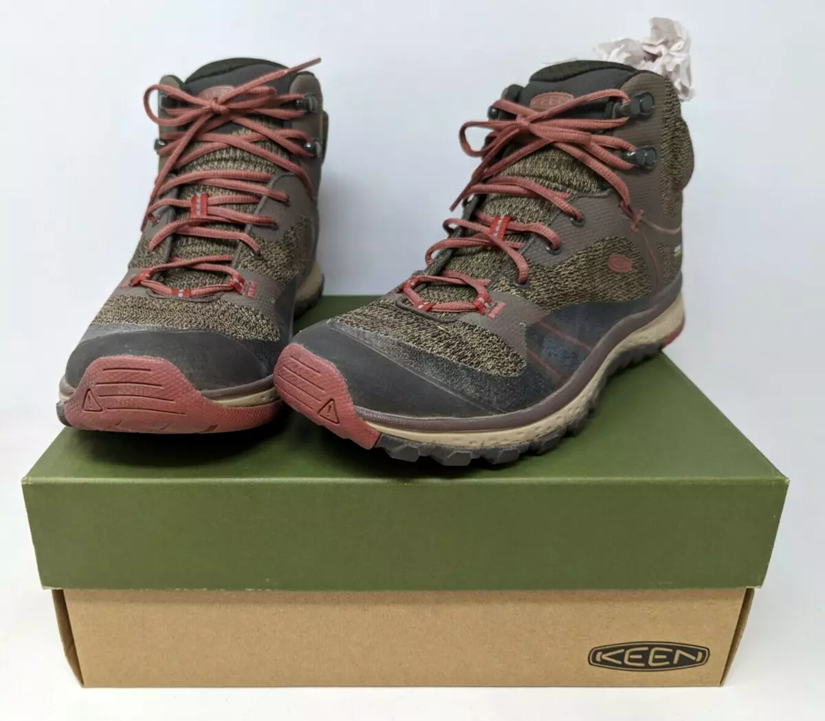 New Keen Terradora Canteen Marsala Mid Waterproof Womens Sz 11 Hiking Shoes BB21