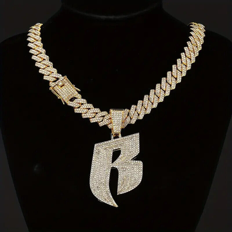 NEW RUFF RYDERS PENDANT 20",24",30 GOLD CUBAN CHAIN NECKLACE RAPPER DMX