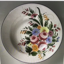 Massive Hanging Italian HandPainted Decorative Art Bowl 17.5" by Castelli