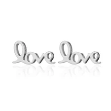 2pairs stainless steel word LOVE earrings, 4 colors Jewelry Wholesale FJS145-128