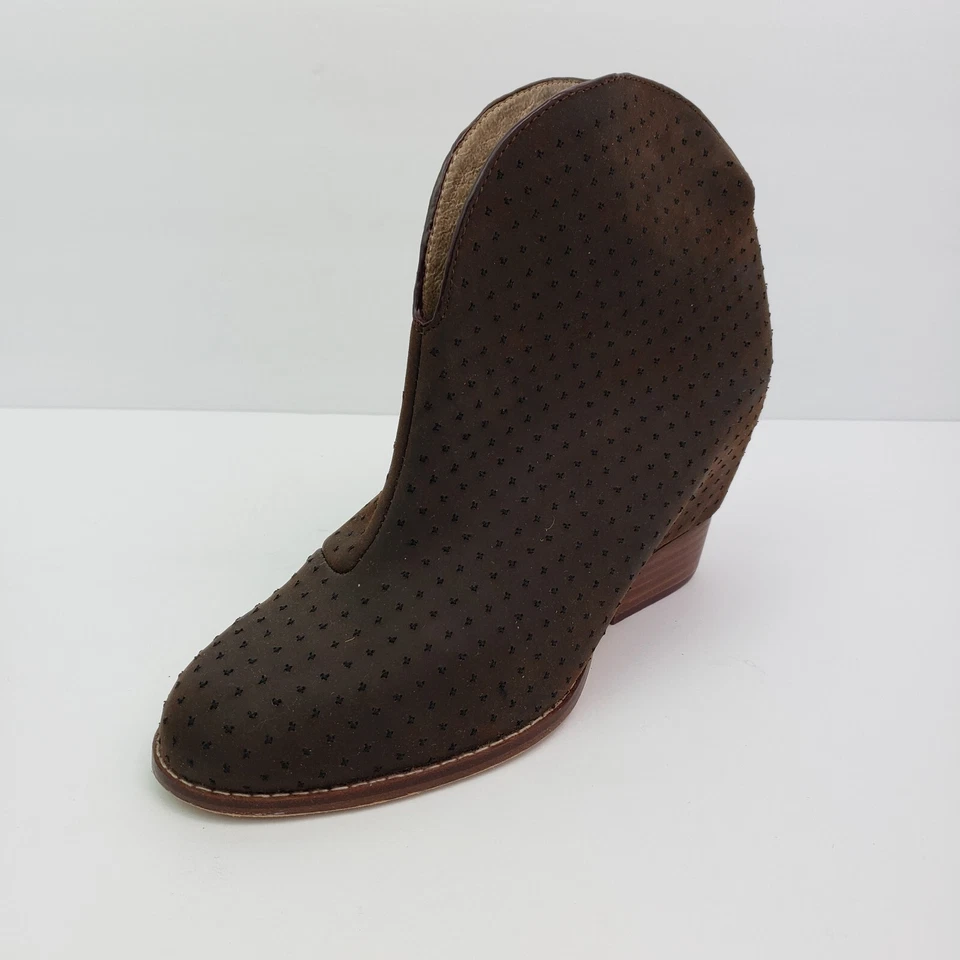 Zapatos botín de cuña ocultos de cuero marrón Matt Bernson para mujer talla 6,5 Foto 2 de 4