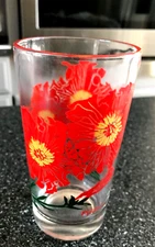 Vintage Boscul, Petunia 5” Peanut Butter Glass Tumbler