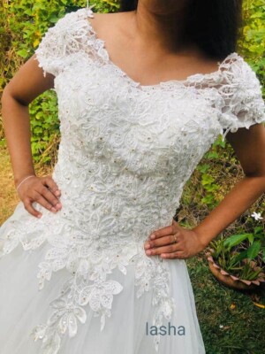 Light Ivory Wedding Dress pearls with beaded Off sholder Lace Wedding ball  gown | eBay